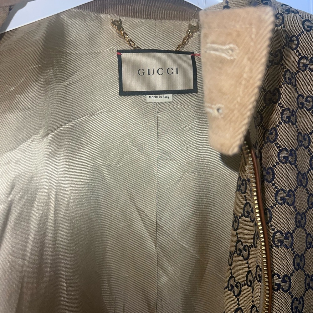 Gucci Tan Patterned Bomber Jacket - image 4